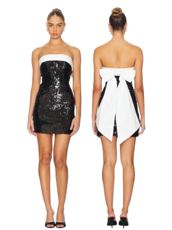 Alice + Olivia Dresses & Skirts - NWT Alice + Olivia Sibella Embellished Strapless Bow Back Mini Dress Size 8